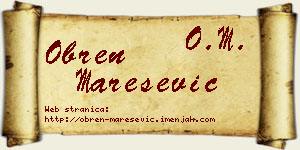 Obren Marešević vizit kartica
